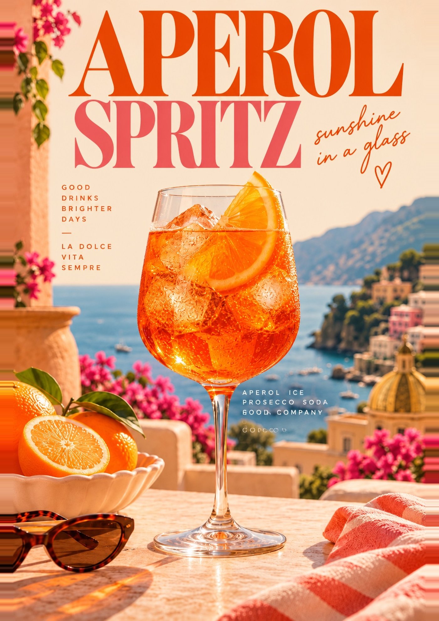 Aperol Spritz Italian Summer Print artwork, full print