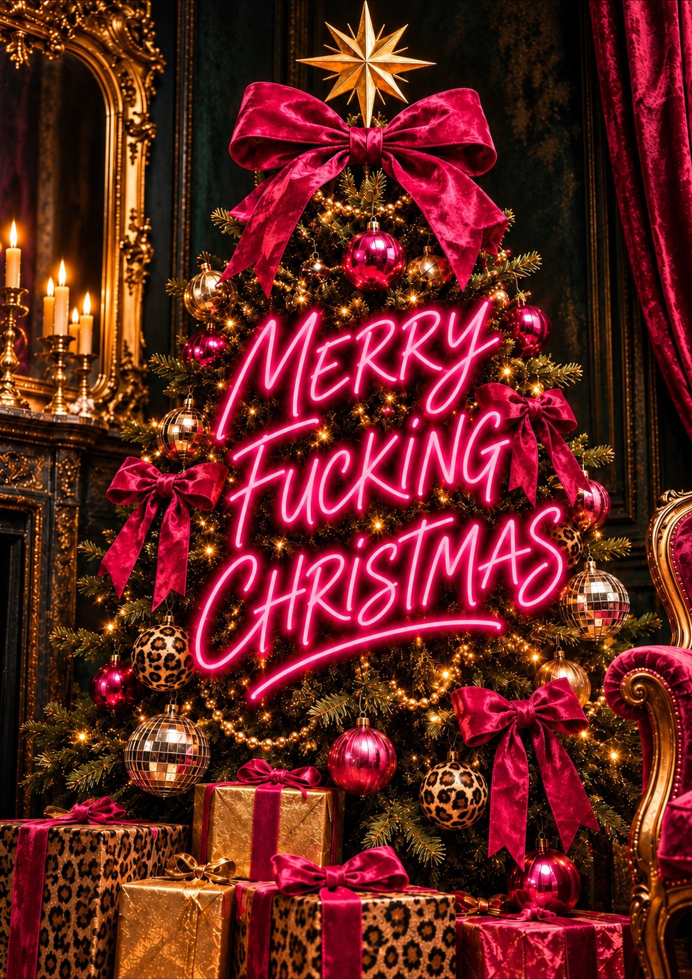 Merry Fucking Christmas Print artwork, full print